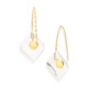18k Yellow Gold, Square Quartz Earrings – Reverse Fit Square Earrings
