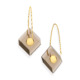18k Yellow Gold, Square Smoky Quartz Earrings – Reverse Fit Square Earrings
