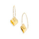 Gold, 0.03 carat Diamond & Square Citrine Earrings – Reverse Fit Small Square Earrings