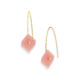 Gold, 0.03 carat Diamond & Square Guava Quartz Earrings – Reverse Fit Small Square Earrings