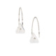18k White Gold, Triangle Milky Quartz Earrings – Reverse Fit Triangle Earrings