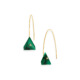 18k Yellow Gold, Triangle Malachite Earrings – Reverse Fit Triangle Earrings