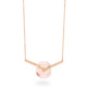 Small Diamond & Rose Quartz Necklace Rose Gold – Deco Small Octagon Necklace