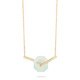 Small Diamond & Aqua Chalcedony Necklace Gold – Deco Small Octagon Necklace