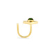18k Yellow Gold Green Tourmaline Ring – Deco Square Ring – White Diamond