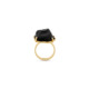 Yellow Gold, Diamond & Onyx Cocktail Ring – Hammered Cocktail Ring