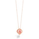 18k Rose Gold Geometric Guava Quartz Necklace – Solar Small Pendant