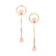 18k Rose Gold Rose Quartz Drop Earrings – Circle Earrings