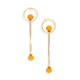 18k Yellow Gold Amber Drop Earrings – Circle Earrings
