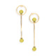 18k Yellow Gold Lemon Quartz Drop Earrings – Circle Earrings