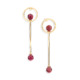 18k Yellow Gold Pink Tourmaline Drop Earrings – Circle Earrings