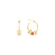 18k Gold Perpetual Motion Pink Tourmaline Hoop Earrings – Simple Curve Small Hoop Earrings