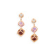 Rose Gold Tiered Gemstone Drop Earrings – Amethyst, Aquamarine & Pink Tourmaline Earrings