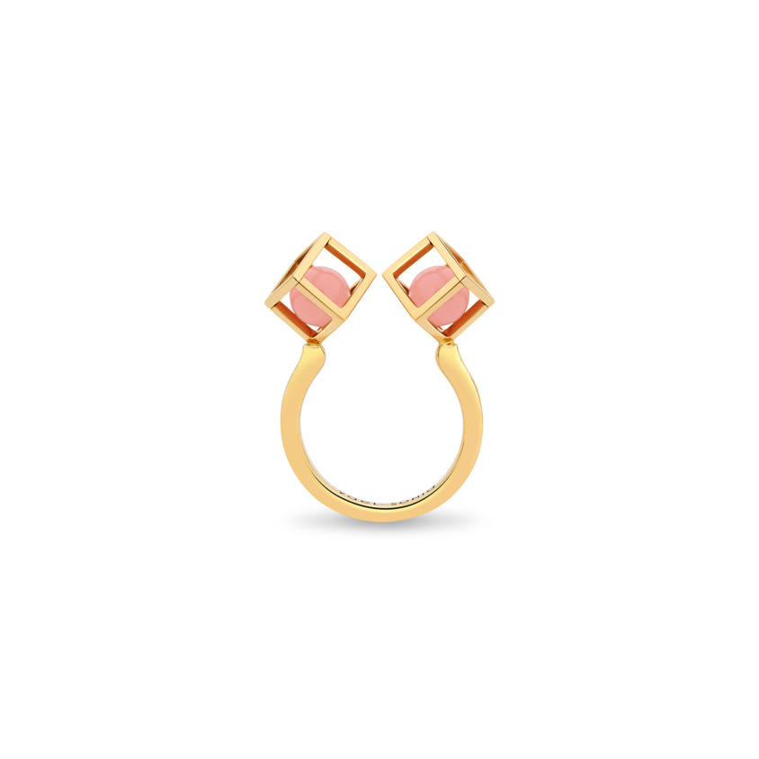 18k Yellow Gold Guava Quartz Stacking Ring – Duo Solo 6mm Stacking Ring