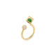 Gold Diamond & Faceted Green Tourmaline Ring – Sphere Duo Solo 6mm Ring