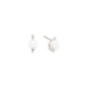18k White Gold Diamonds & Faceted Milky Quartz Stud Earrings – Small Faceted Stud Earrings