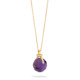 Diamond & Faceted Dark Amethyst Pendant Necklace Gold – Knot Necklace