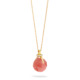 Diamond & Faceted Guava Quartz Pendant Necklace Gold – Knot Necklace