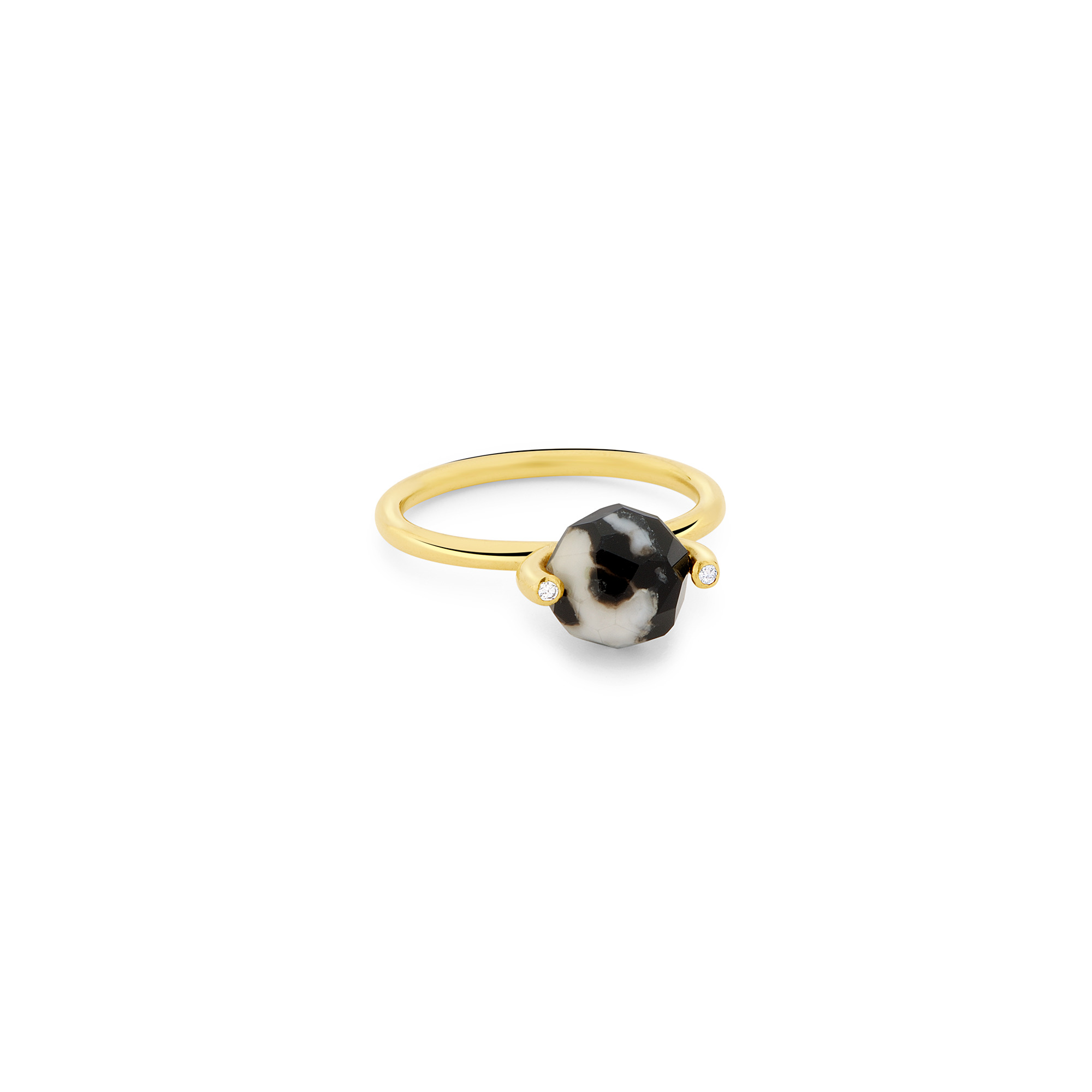 Small Faceted Brilliant Fancy Stacking Ring