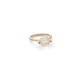 18k Gold Diamond & Faceted Quartz Stacking Ring – Small Faceted Brilliant Fancy Stacking Ring