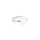 18k White Gold, 0.12ct Diamonds & Faceted Milky Quartz Ring – Small Twist Ring