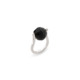 18k White Gold, 0.12ct Diamonds & Faceted Onyx Ring – Small Twist Ring
