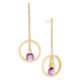 Motion Gold Diamond & Amethyst Earrings – Spinning Top Round Earrings