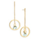 Motion Gold Diamond & Blue Topaz Earrings – Spinning Top Round Earrings