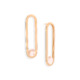Rose Gold Long Rose Quartz Earrings – Spinning Top Line Long Earrings