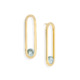 Gold Long Diamond & Blue Topaz Earrings – Spinning Top Line Long Earrings