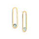 Gold Long Blue Topaz Earrings – Spinning Top Line Long Earrings