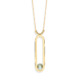 Gold Blue Topaz Long Pendant Necklace – Spinning Top Line Necklace