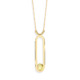 Gold Lemon Quartz Long Pendant Necklace – Spinning Top Line Necklace