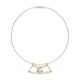 18k Yellow Gold Quartz Spinning Necklace – Spinning Top Curve Pendant