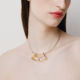 18k Yellow Gold Quartz Spinning Necklace – Spinning Top Curve Pendant