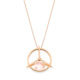 18k Gold Diamond & Spinning Rose Quartz Necklace – Small Spinning Top Spinning Pendant