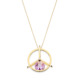 18k Gold Diamond & Spinning Dark Amethyst Necklace – Small Spinning Top Spinning Pendant