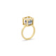 18k Yellow Gold Cube, Tahitian Pearl Ring – Solo Ring 10mm