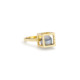 18k Yellow Gold Cube, Tahitian Pearl Ring – Solo Ring 10mm