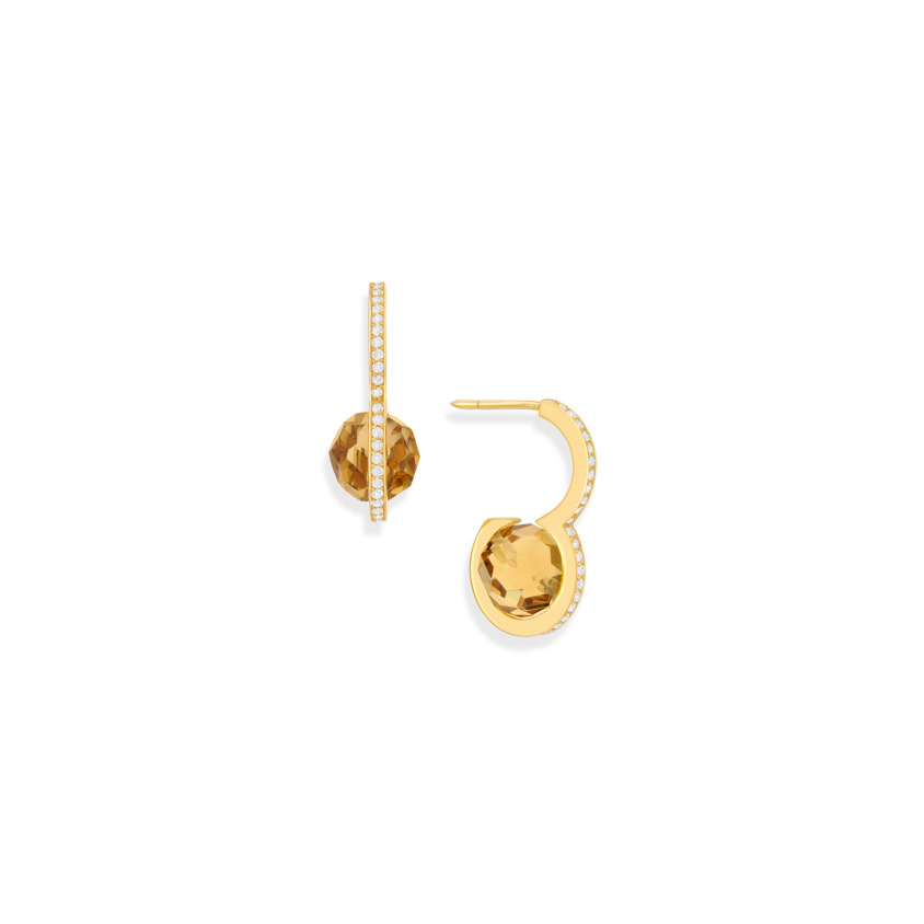 Diamond & Faceted Citrine Drop Earrings – DNA Earrings Gold
