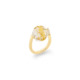 Diamond & Large Faceted Gold Rutilated Quartz Ring Gold – Large Twist Ring