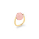 Diamond & Large Faceted Rose Quartz Ring Gold – Large Twist Ring