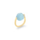 Diamond & Large Faceted Aquamarine Ring Gold – Large Twist Ring