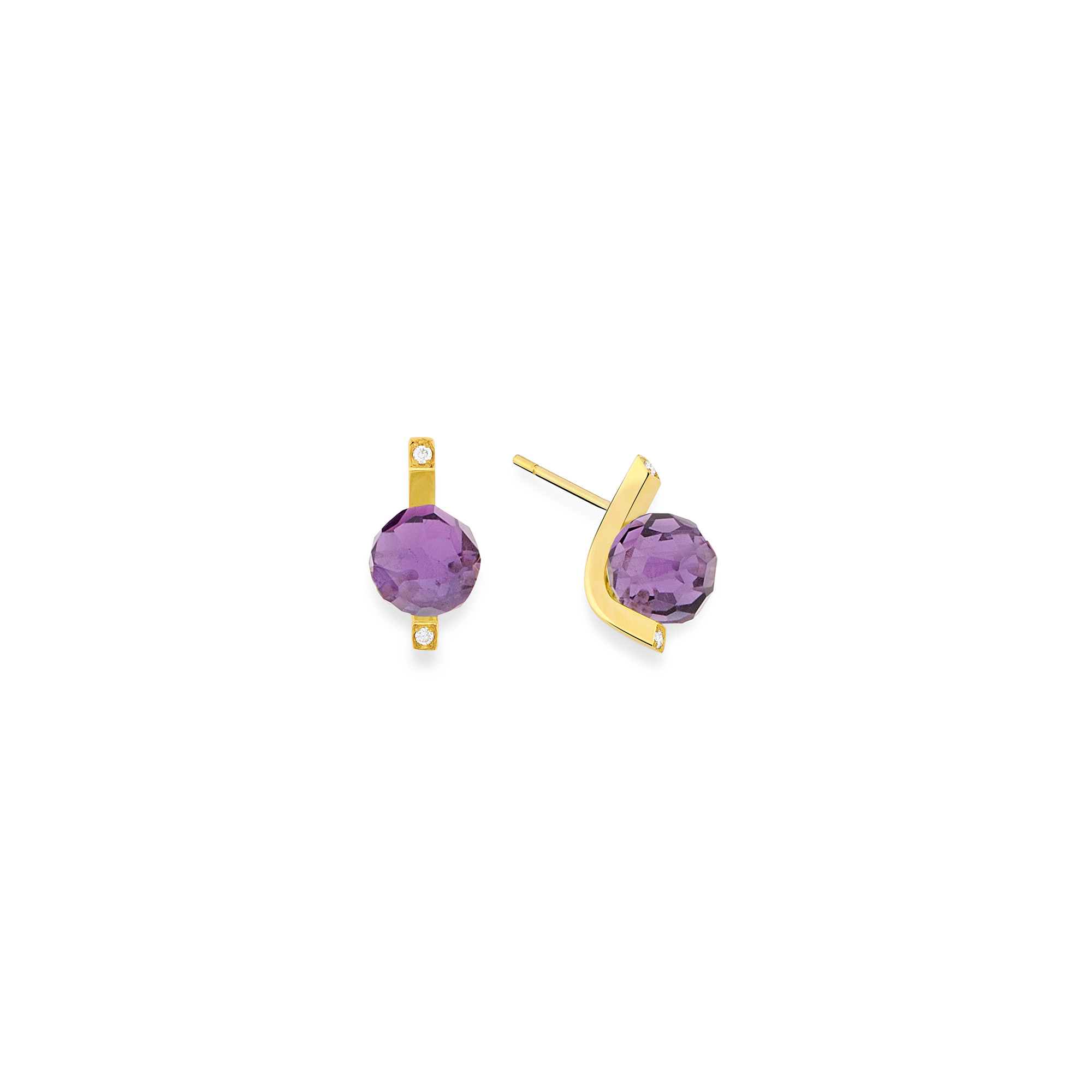 Small Faceted Stud Earrings