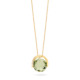 18k Gold Diamond & Rotating Natural Prasiloite Stone Necklace – Twist Pendant