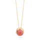 18k Gold Diamond & Rotating Natural Guava Quartz Stone Necklace – Twist Pendant