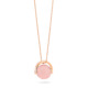 18k Rose Gold Diamond & Rotating Natural Rose Quartz Stone Necklace – Twist Pendant