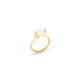 18k Gold Diamond & Faceted Milky Quartz Stacking Ring – Small Faceted Brilliant Fancy Stacking Ring