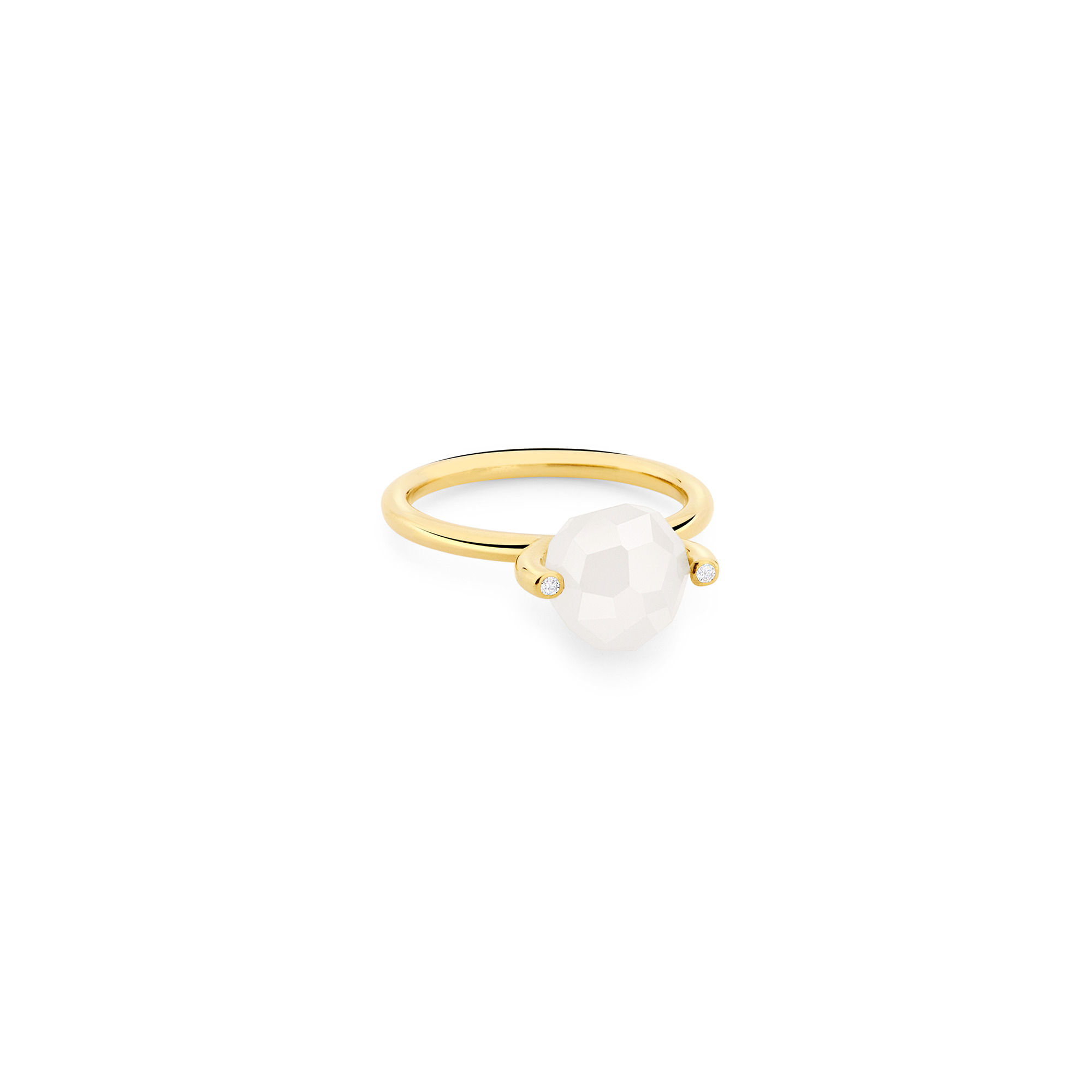 Small Faceted Brilliant Fancy Stacking Ring