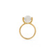 18k Gold Diamond & Faceted Milky Quartz Stacking Ring – Small Faceted Brilliant Fancy Stacking Ring